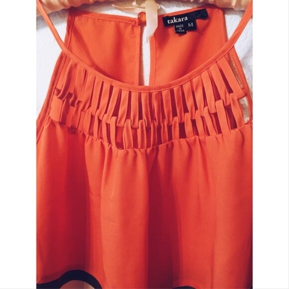 Takara color block basketweave neckline camisole - Picture 3 of 6